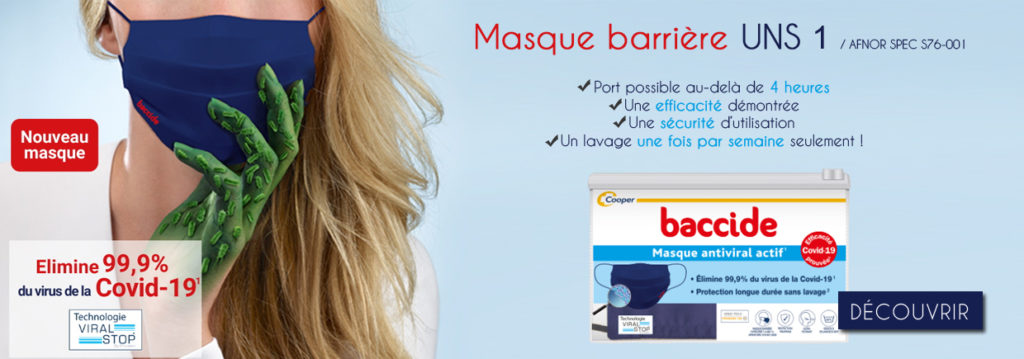 masque anti covid Baccide antiviral actif